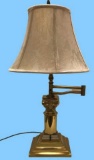 Brass Swing Arm Lamp 22” Tall