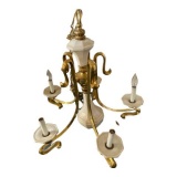 Porcelain and Brass Chandelier - Approximately