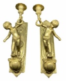 (2) Brass Sconces Made in Italy 3” x 11 3/4”