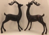 (2) Wooden Deer Figurines—10” Long, 17” High