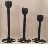(3) Iron Candle Holders—19”, 16”, 13”