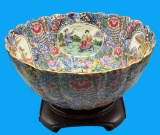 Hand-Painted Chinese Bowl—12” Diameter, 6” High