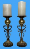 (2) Candle Holders—12” High