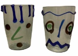 (2) Handblown Glass Vases