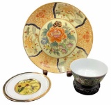 (3) Asian Style Decorative Items: 6” Cloisonne