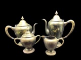 Brass Coffee Pot, Tea Pot, Creamer, Covered
