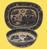(2) Blue & White Porcelain Items by Oriental