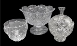 Pedestal Bowl, Crystal Covered Candy Dish,