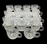 (17) Glass Punch Cups: 12 matching, 5 matching