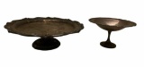(2) Silver Plate Items:  Round Footed 13