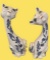 (2) Handpainted Porcelain Cats ITALY (1 has chip