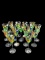 (19) Stems of  Royal Danube Hand Painted Crystal:
