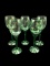 (5) Green Wine Glasses 8.5”