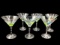 (6) Handpainted Martini Glasses