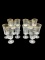 (12) Stems of Crystal with Gold Trim:  (6) Water