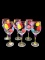 (6) Handpainted Wine Glasses 9.5”