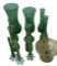 (11) Assorted Green Glass Vases