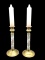 (2) Brass Candlesticks w/Candles