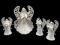 Bisque Porcelain Lighted Angel & (3) Bells