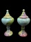 (2) Footed Covered Ceramic Urns