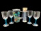 Plastic Cups and Pitcher Set: (4) Stemmed Cups,