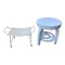 Metal Bench and Plastic Stool