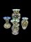 (4) Painted Glass Vases