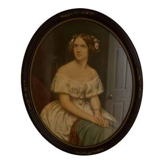 Ornate Oval Framed Portrait Print of Jenny Lind