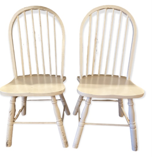 (2) Painted Spindle Back Chairs