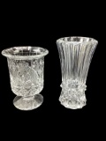 (2) Lead Crystal Vases:  8 3/4” & 10”