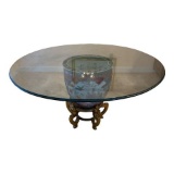Round Glass Top Dining Table with