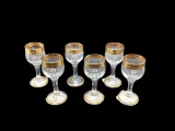 (6) Cordials w/Gold Trim Handmade in Italy