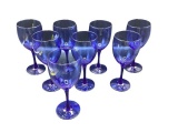 (8) Cobalt Blue Wine Glasses 7 1/8