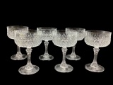 (6)  Crystal Tall Champagne Glasses