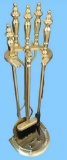 Polished Brass Fireplace Accessories Set