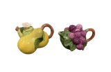 (2) Individual Fruit Teapots--Jay Willfred Andreak