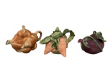 (3) Vegetable Individual Teapots--Jay Willfred