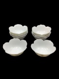 Set/8 White Lotus Bowls 6”