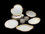 Assorted Gold Trim Dishes and Coasters Including