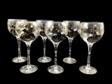 (6) Handpainted Halloween Wine Glasses