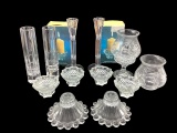 Box of Assorted Glass Candleholders