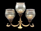 Metal Candle Holder w/Glass Globes
