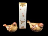 Vase & (2) Bird Figurines