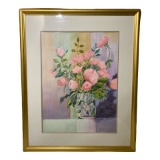 Framed and Double Matted Gretchen McCoy Watercolor