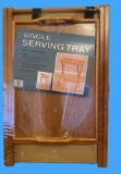 Oak Finish Single Serving Tray —NIB