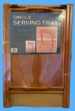 Single Serving Oak Finish Serving Tray—NIB