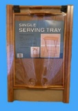 Oak Finish Single Serving Tray--NIB