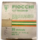 Box of (25) Fiocchi 410 Magnum Shotshells 410 H
