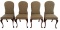 (4) Upholstered Dining Chairs with Queen Anne Legs