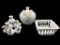 (3) white Ceramic Items